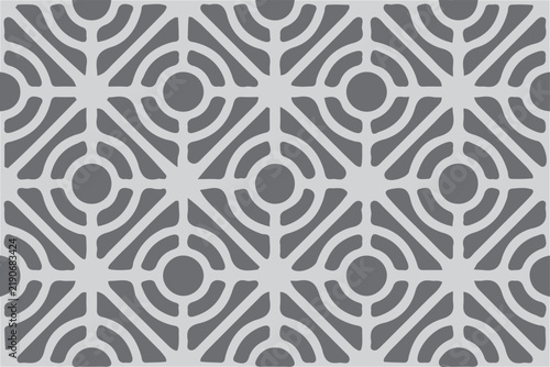 Seamless geometric pattern with gray circles and lines
