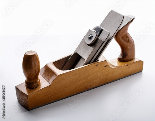 Plakat wood smoothing plane displayed on white studio surface