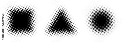 PNG Abstract geometric shapes with halftone on transparent background
