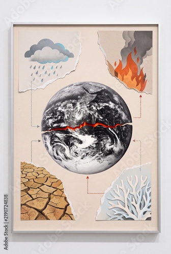Conceptual Collage of Earth Showing Environmental Impacts of El Nino