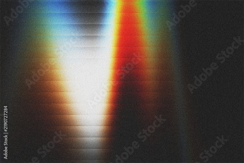 Bild auf Leinwand Abstract light leak overlay with chromatic aberration and grainy texture on a da