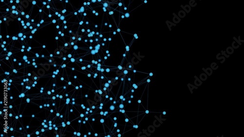 Network lines structure. 3D digital data technology concept animation. Seamless Loop 4K with copy space 