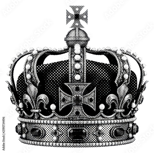 фотографія Royal Crown Halftone Graphic Illustration