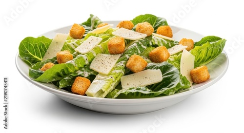 Fototapeta Caesar salad isolated on white background 