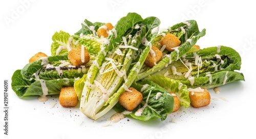 Fototapeta Caesar salad isolated on white background 