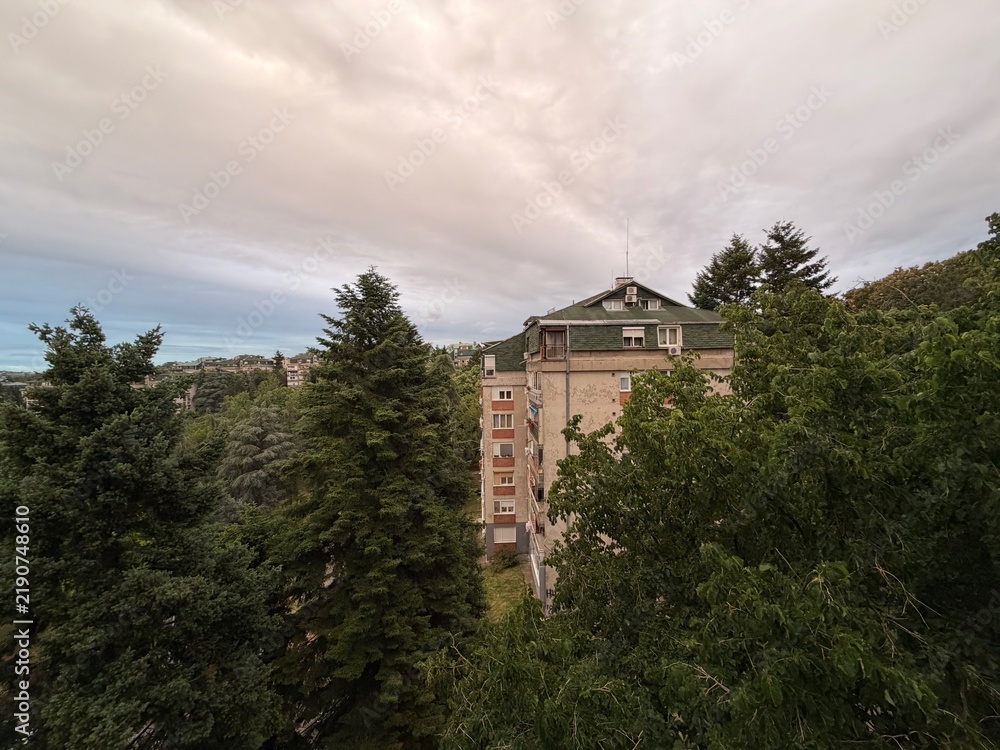 Obraz premium A building in the nature with a cloud in Serbia