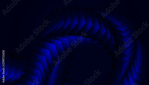 Abstract Geometric Blue Zigzag Pattern Design on Dark Background