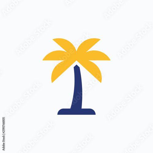 Minimalist Tropical Palm Tree Icon Vector Illustration