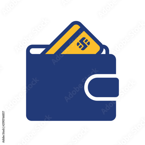 Modern Wallet with Credit Card and Dollar Sign Icon for Digital Payments and Finance