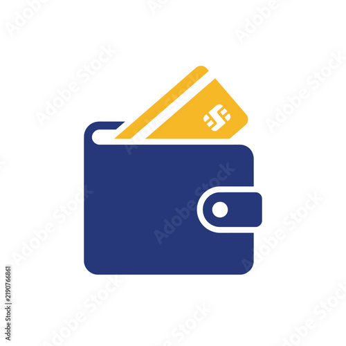 Modern Wallet with Credit Card Payment Icon