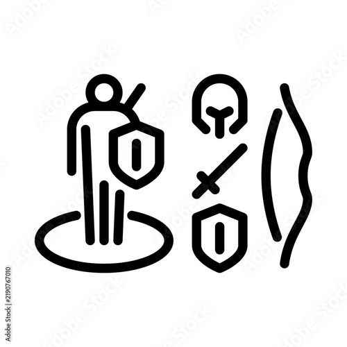 Photography RPG game outline icon. Customize character line illustration.