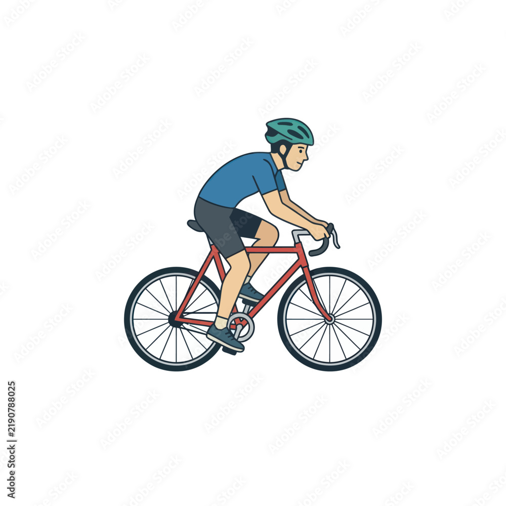 Fototapeta premium Cyclist Riding a Bicycle, Healthy Lifestyle, Sport and Recreation