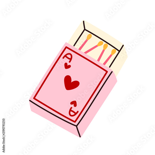 Pink matchbox with hearts. Perfect for stickers and cards.