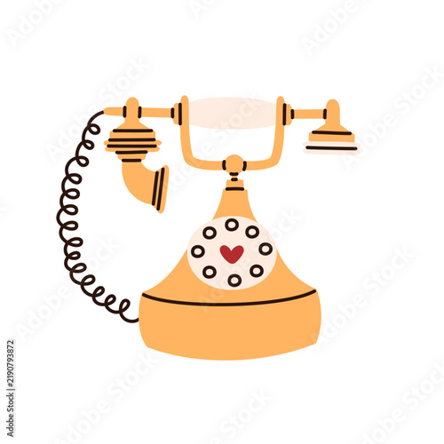 A vintage rotary dial telephone. Perfect for posters, stylish branding, and stickers.