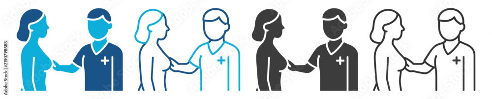 Fototapeta premium Breast exam, medical check, doctor visit, health care, clinical screening on transparent background