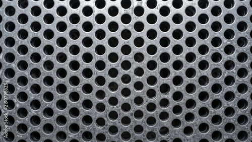 Obraz na płótnie Perforated galvanized sheet surface