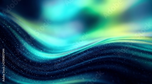 Vintage neon metallic waves featuring aqua, teal, and lime yellow soft blur light glow.