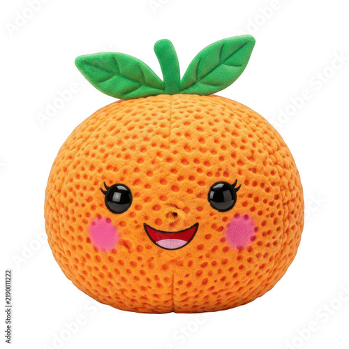 Smiling cartoon orange fruit plush toy