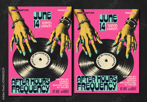 Retro Groovy DJ Party Layout