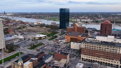 Aerial view of the downtown Toledo Ohio skyline