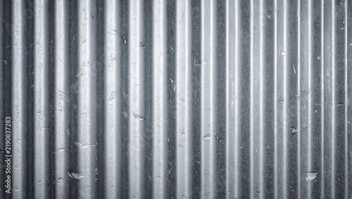 Galvanised corrugated steel texture zinc coated ridged metal sheet flat macro