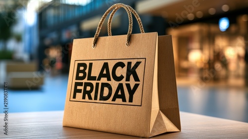 Obraz na płótnie Recycled kraft shopping bag displaying 