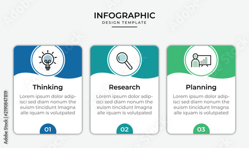 Creative Three Stage Business Strategy Roadmap Infographic for Presentation