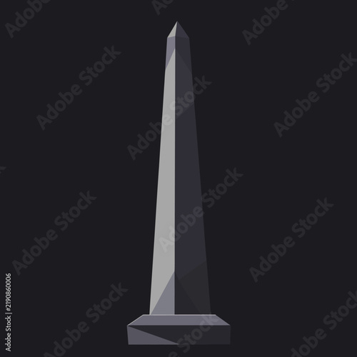 Monolithic structure against dark background