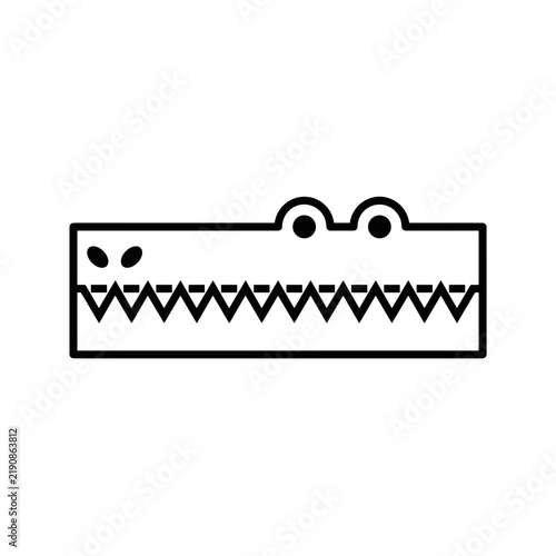 Stylized Alligator Head Icon Simple Line Art.