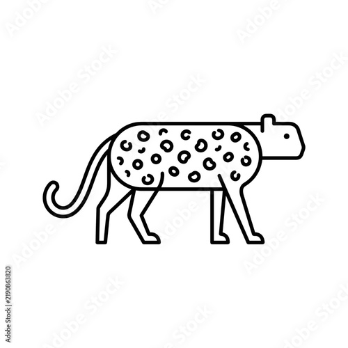 Stylized Cheetah Icon Vector Illustration.