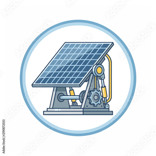 Solar Panel Tracking System Mechanism Vector Illustration