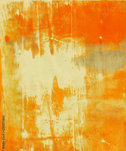 Yellow Abstract Grunge Texture Background with Layered Mixed Media Paint