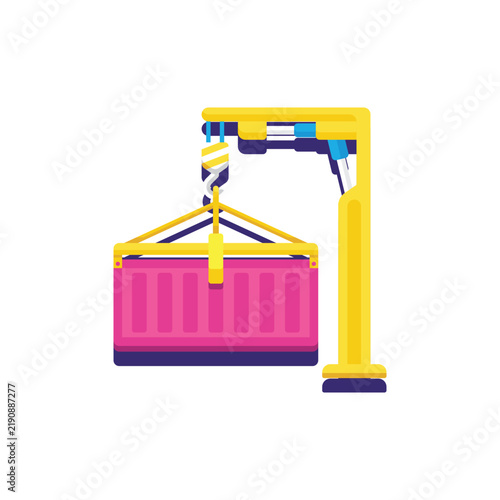 Shipping container lifting hook machine