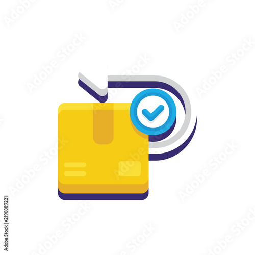 Parcel box with verified checkmark seal
