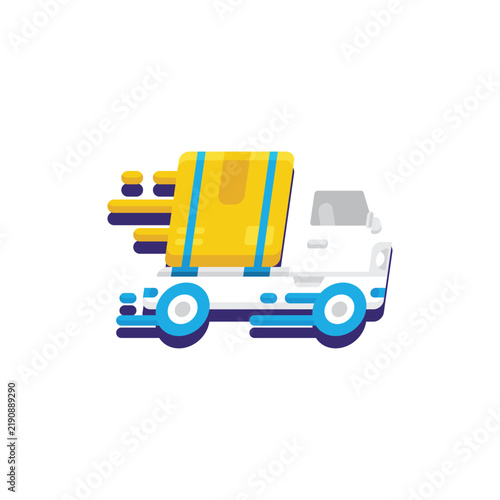 Freight truck delivering cargo shipment