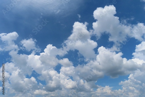 Beautiful cloudscape in blue sky, natural clouds background