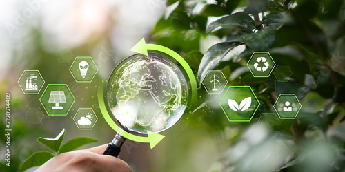 A sustainability consultant promotes circular economy solutions through recycling, renewable energy, carbon reduction, resource efficiency, green technology, conservation, and sustainable development.