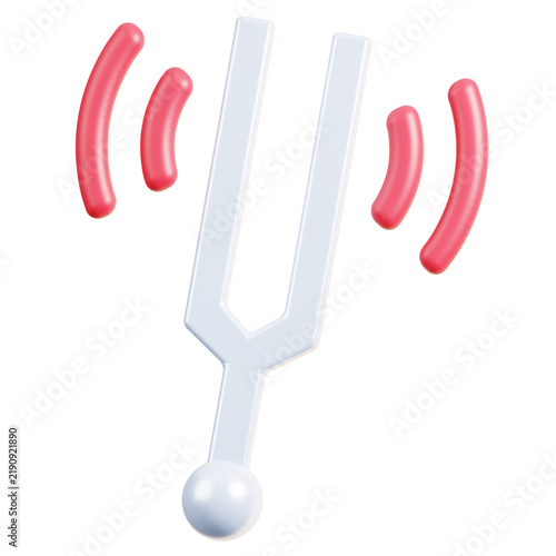 Tuning fork 3D illustration