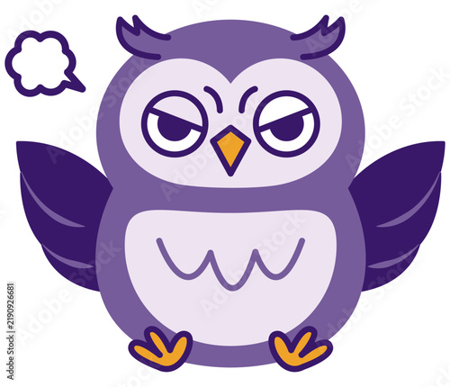 シンプルでかわいいミミズクパープル10