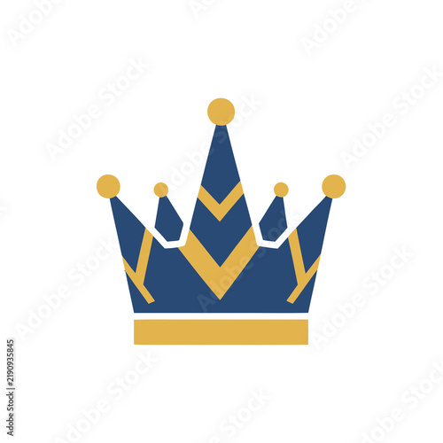 Konstfotografi Stylized blue and gold crown icon
