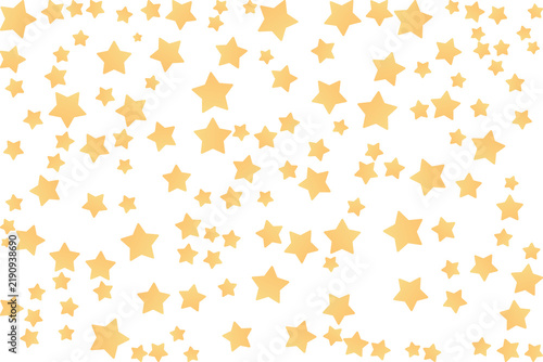 Scattered golden stars pattern and falling confetti, festive holiday decoration element, isolated on a transparent background, magical starry night sky, celestial background.