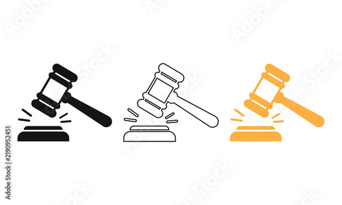 фотографія gavel icon set vector design illustration legal symbol