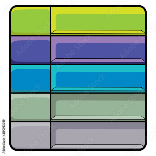 Colorful Stacked Shelving Units Illustration