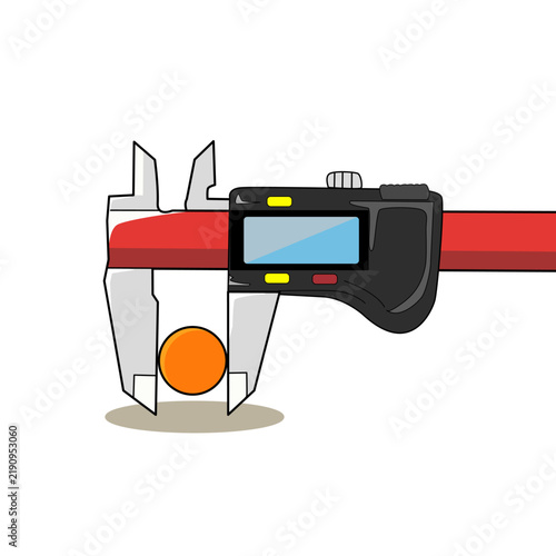 Digital Caliper Measuring a circle Object