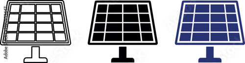 Solar Panel Icon Set Vector Design For Clean Renewable Green Energy Concep