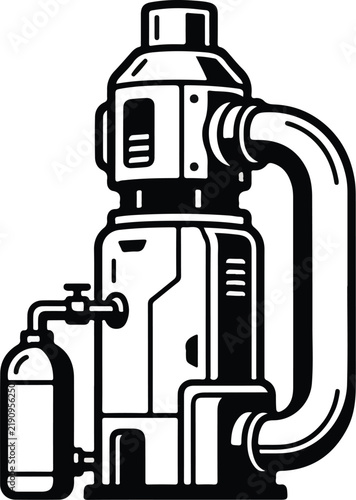 Industrial air filtration system vector illustration.