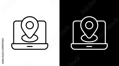 Location With Icon Set Design