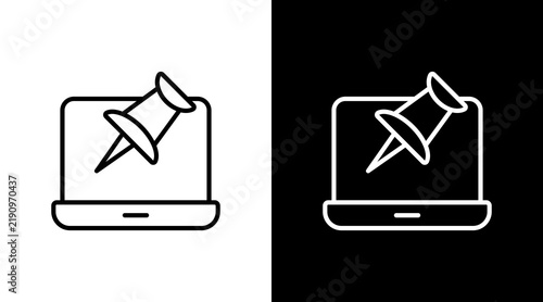 Pin With Icon Set Design