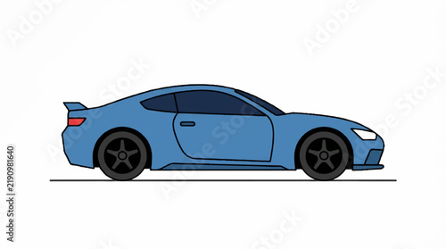 vector sport car, flat design, simple, minimalist, plain white background