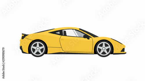 vector sport car, flat design, simple, minimalist, plain white background